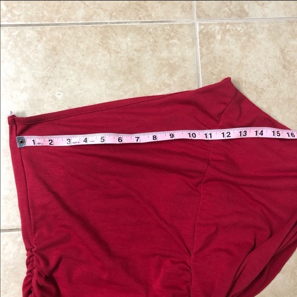 Say Anything One Shoulder Red Blouse - Picture 6 of 8